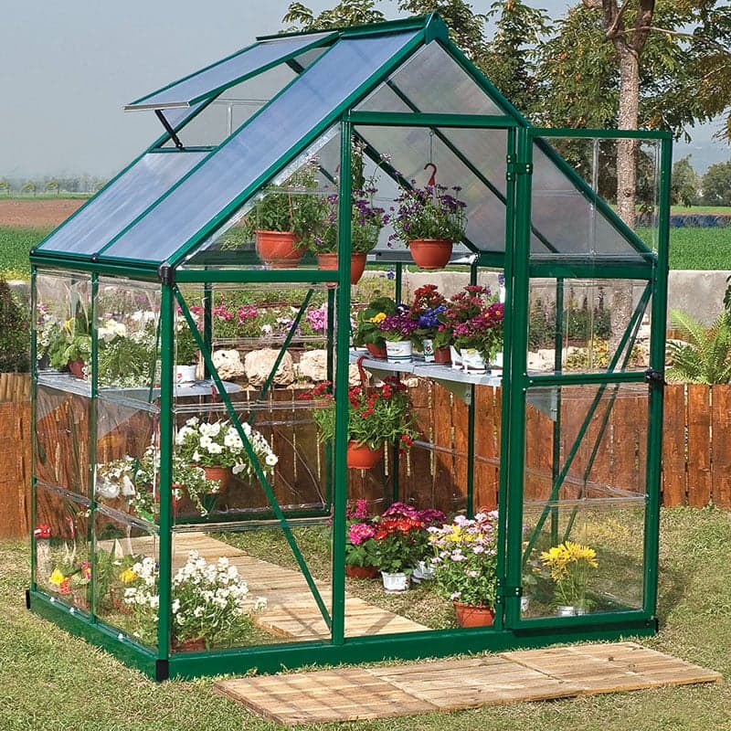 6' x 4' Palram Canopia Hybrid Green Polycarbonate Greenhouse (1.85m x 1.26m)
