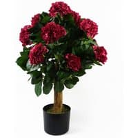 Dyzi Artificial Hydrangea Bush 75cm Potted Indoor Flower Decor - Dark Pink