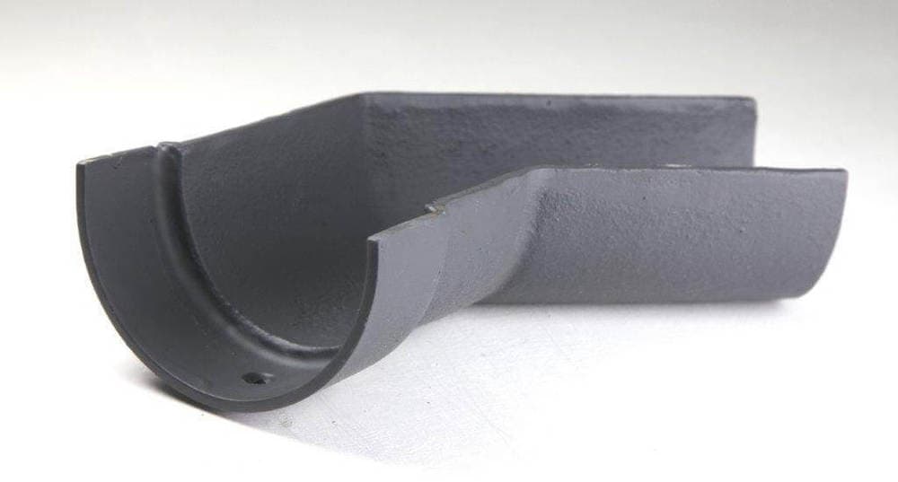 Hargreaves Premier Cast Iron Deep Half Round Gutter Right Hand Angle - 135 Degree x 100mm Primed