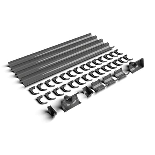 FloPlast 16mtr 170mm Industrial/Xtraflo Gutter Kit - Stopend Outlet - Grey