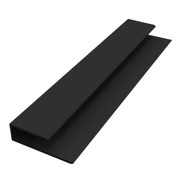 Black Smooth Soffit J Trim - 5mtr