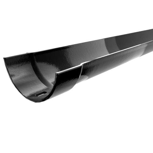 Hargreaves Premier Cast Iron Half Round Gutter - 115mm x 1829mm Black