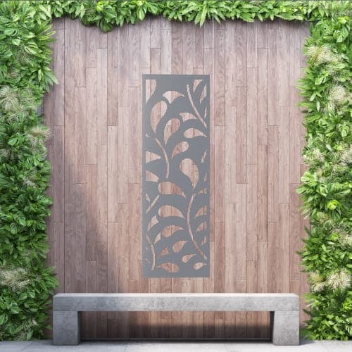 Aluminium Privacy Screen Paisley - Wall Mounted - 1800mm x 600mm Grey