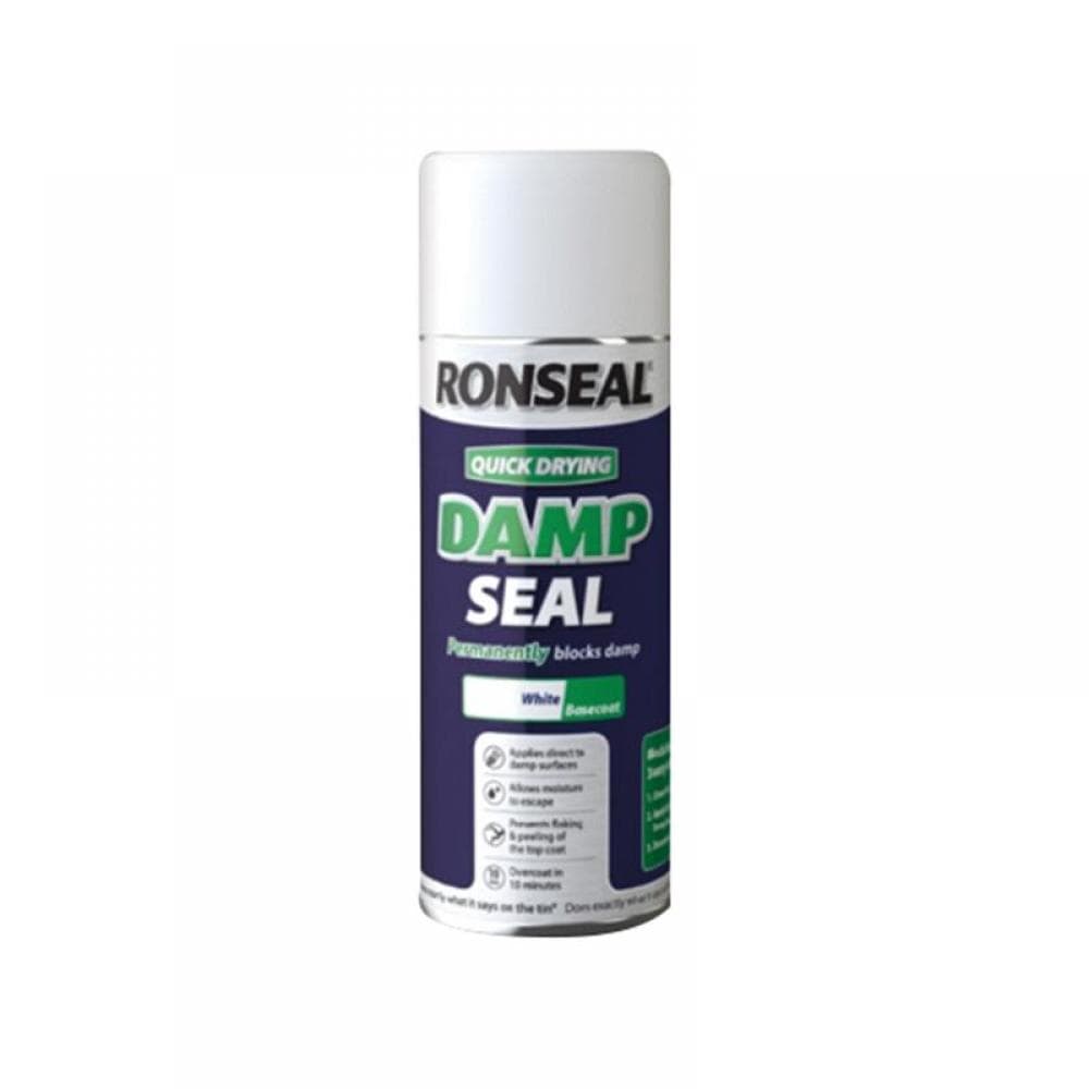 Ronseal 36959 Quick Dry Damp Seal Aerosol White 400Ml