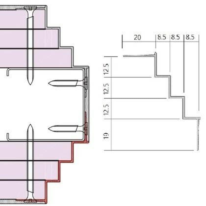 Aluminium White Triple Corner Step Trim 3000mm