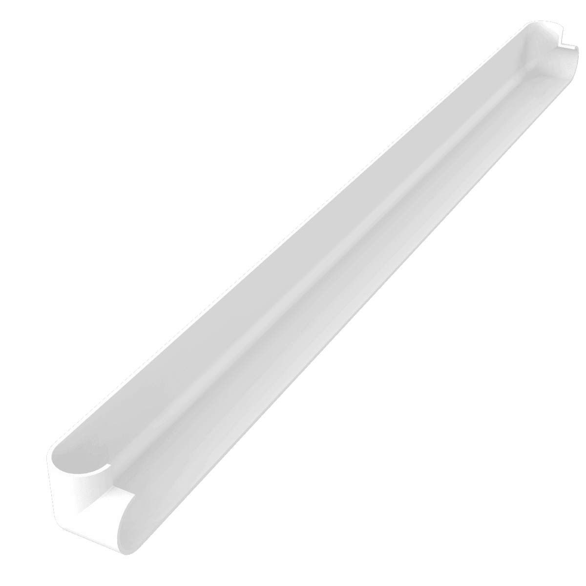 White Bullnose Fascia Double Ended External Corner - 600mm x 40mm