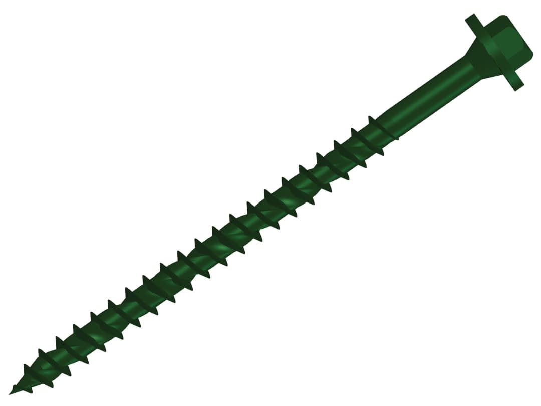 ForgeFix Hexagonal/TORX® Compatible Timber T30 Screws Green 7x100mm Tub 50 FFTF7100
