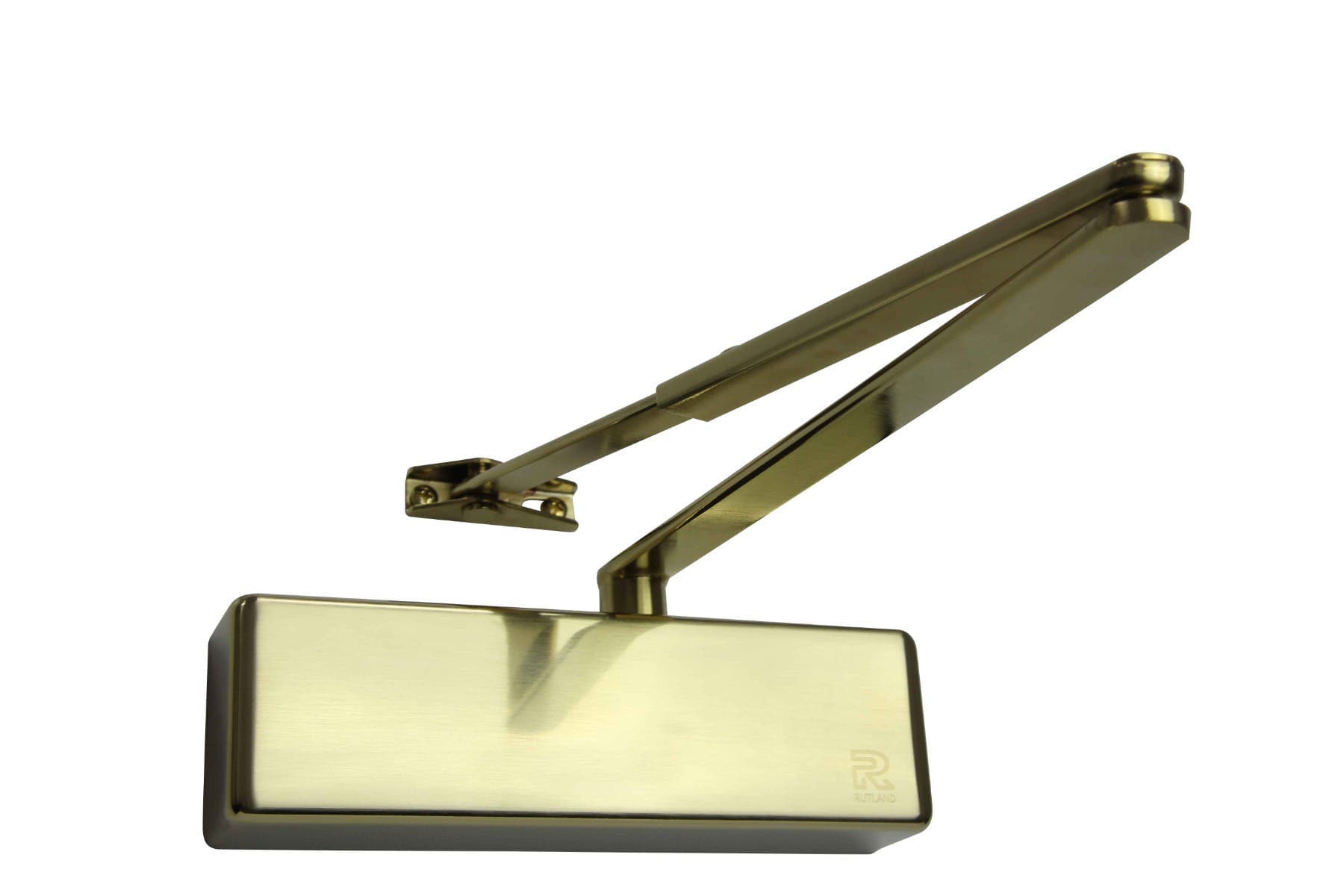 Rutland TS3204 Power Size Scissor Fire Rated Arm Door Closer - EN3/4 - Soft Line - Satin Brass | Hiatt Hardware