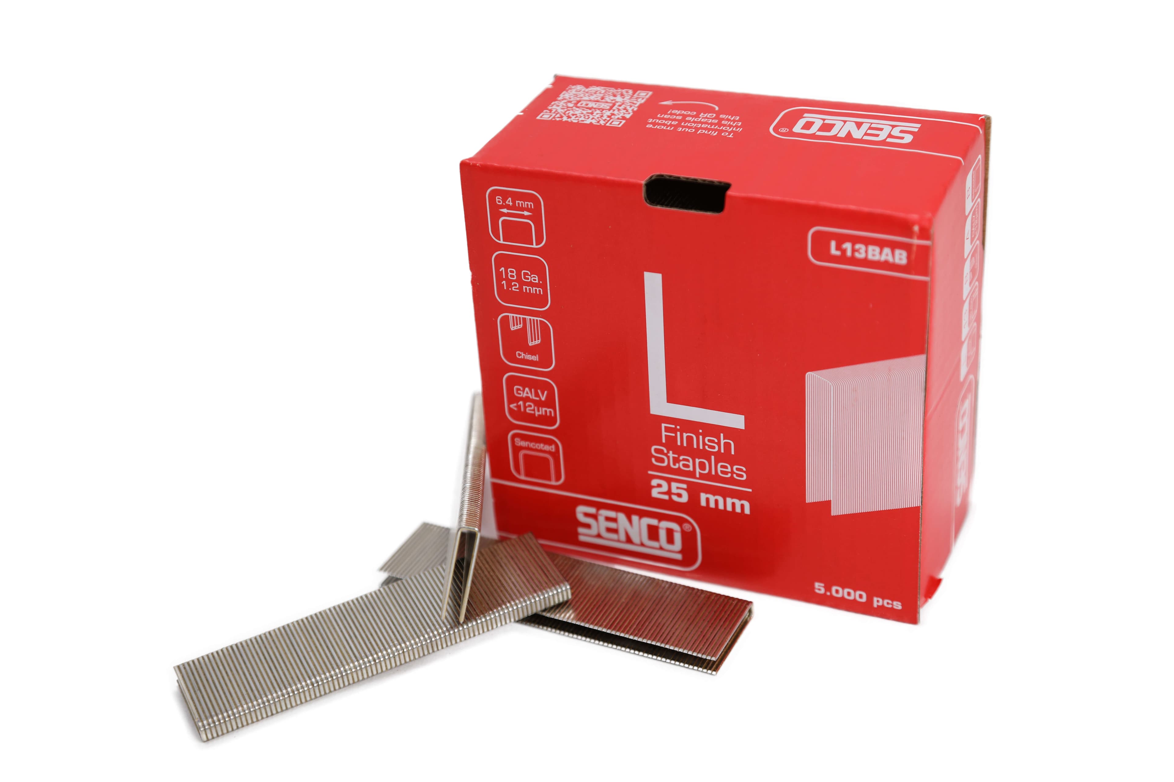 Senco L13BAB L Staple Galv ted 25Mm 18-Gauge Box 5000