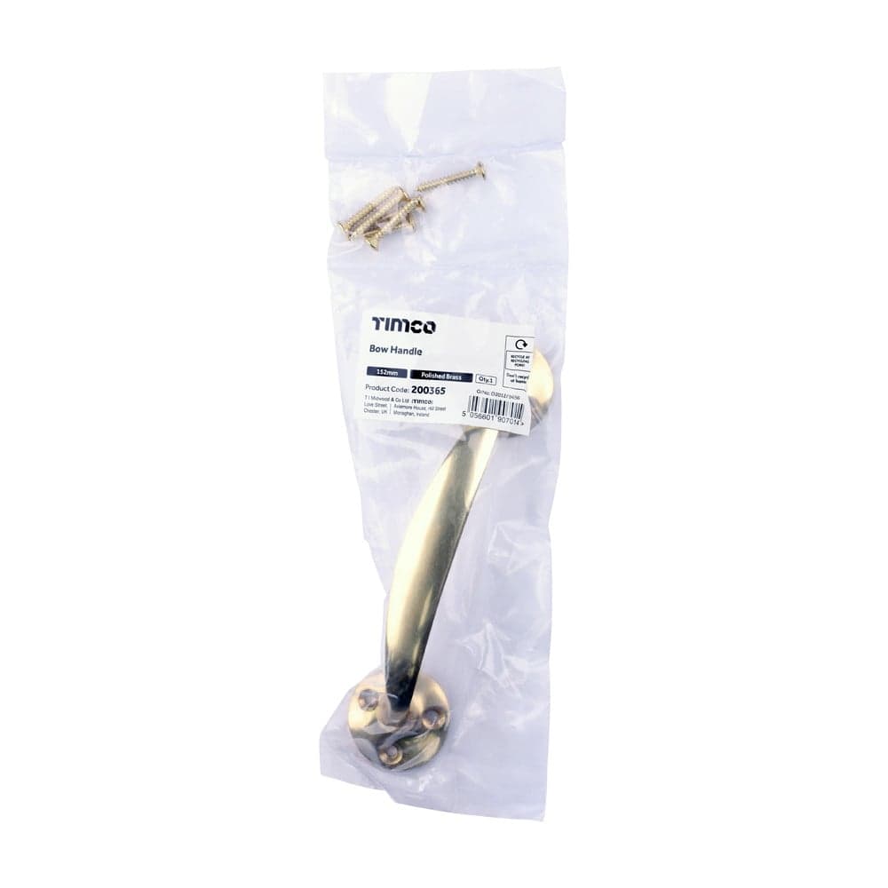 Timco Bow Handle - Polished Brass Bag 1 200365