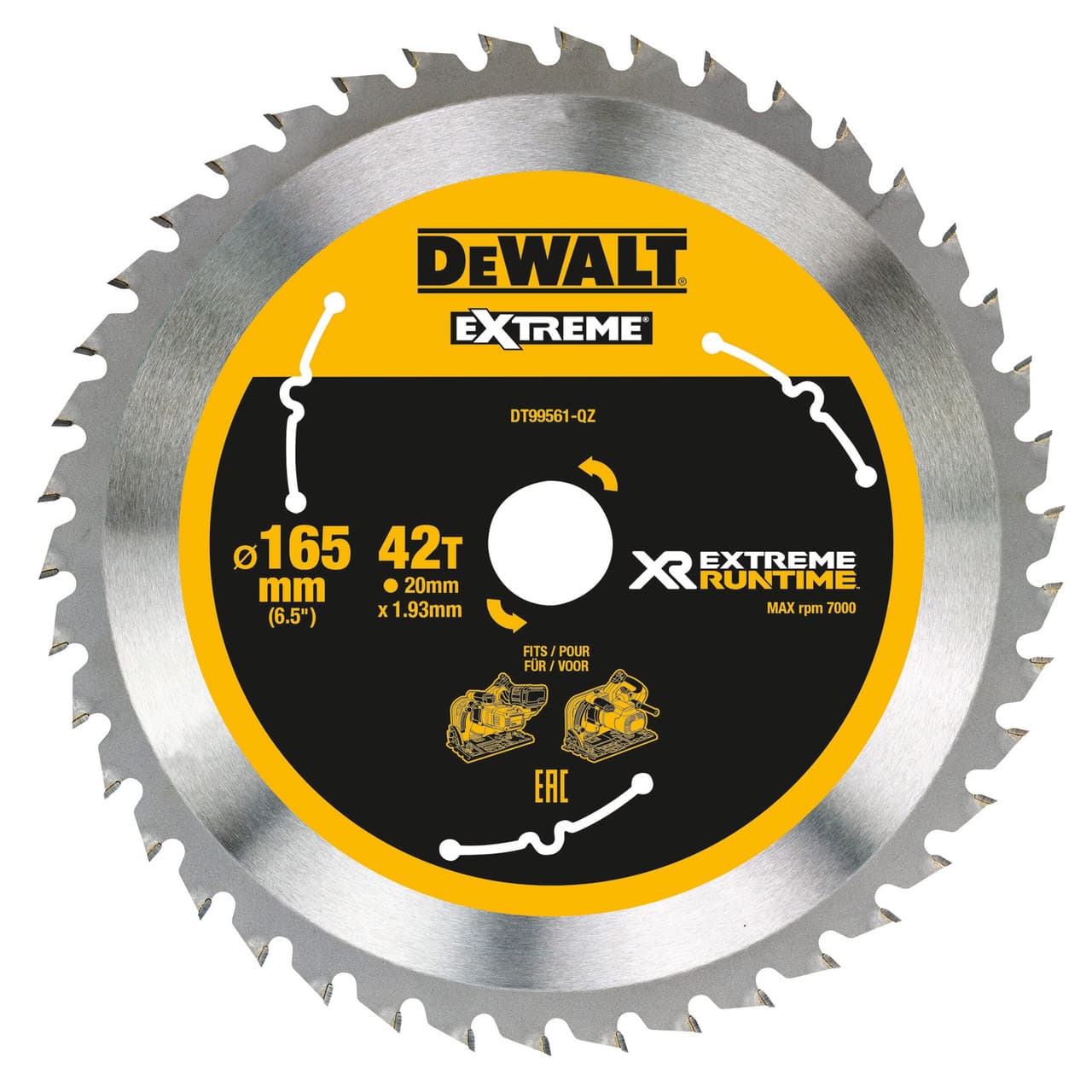 Dewalt Dt99561 Extreme Runtime Multi Purpose Mitre Saw Blade 165 X 20Mm X 42T