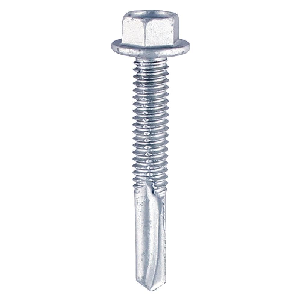 Timco ZH38B Metal Construction Heavy Section Screws - Hex - Self-Drilling - Zinc 5.5 X 38 Box 100