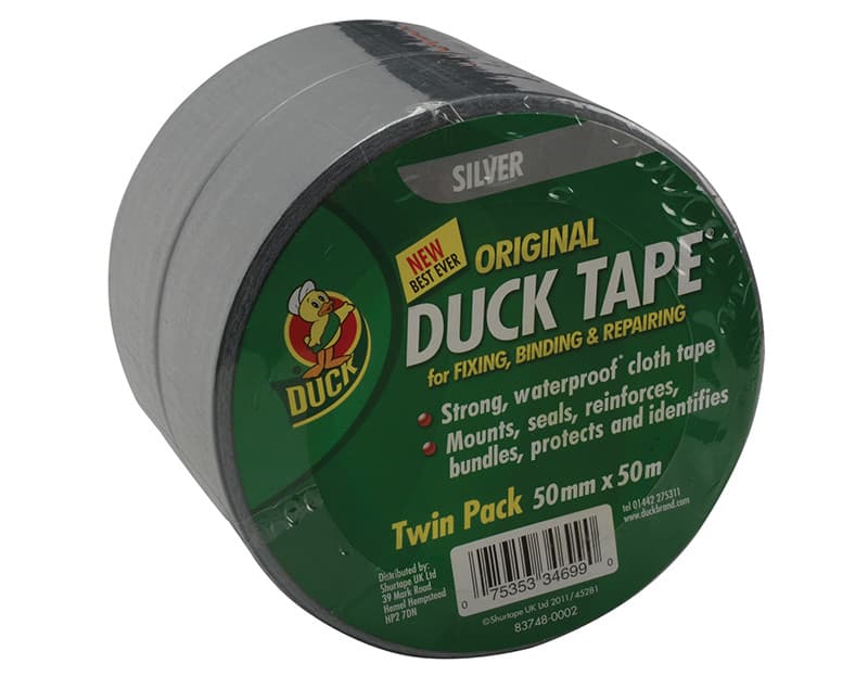 Shurtape 211115 Duck Tape® Original 50Mm X 50M Silver (Twin Pack)