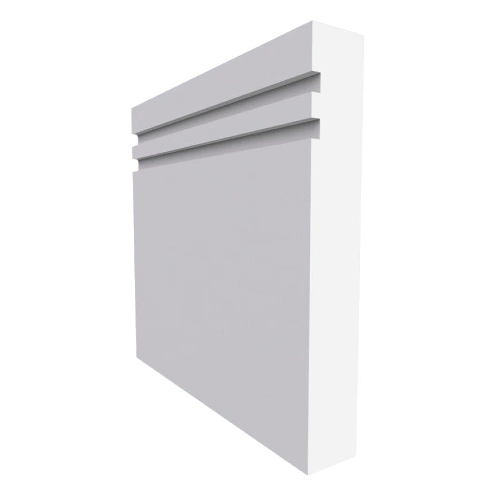 Square Edge Grooved 2 MDF Skirting Board Unprimed 4200mm x 170mm x 18mm