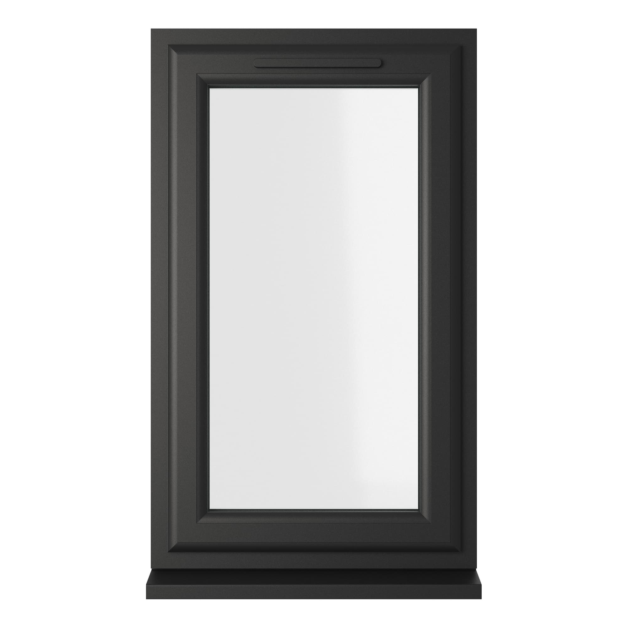Crystal Triple Glazed uPVC Window Black/White Right Hung 610mm x 1190mm Clear