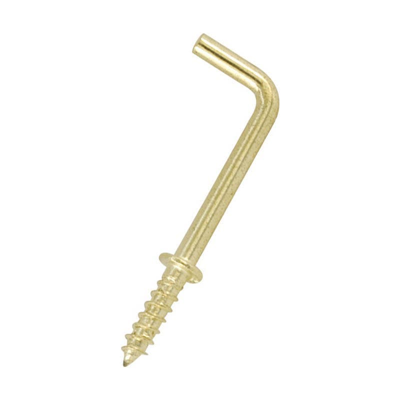 Square General Hanging Cup Hooks - 25mm - Brass Plated - Pack of 10 - Hardware Solutions