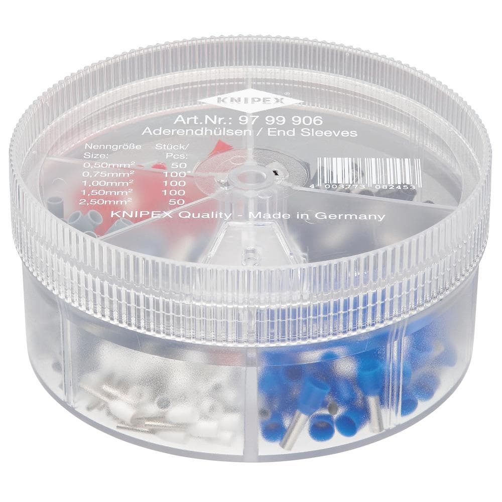 Knipex 97 99 906 Assortment Boxes With 450 Insulated Wire Ferrules 5 X Wire Ferrule Sets Pk 1 24633