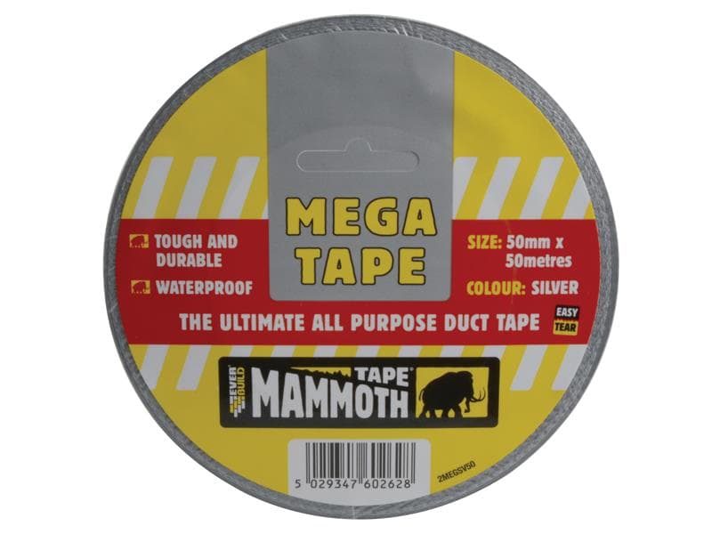 Everbuild Sika Mega All Purpose Tape 50Mm Silver 483329