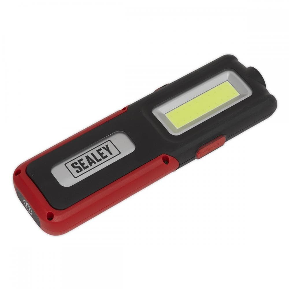 Sealey LED318R Rechargeable Inspection Light 5W Cob & 3W Smd Led With Power Bank - Red