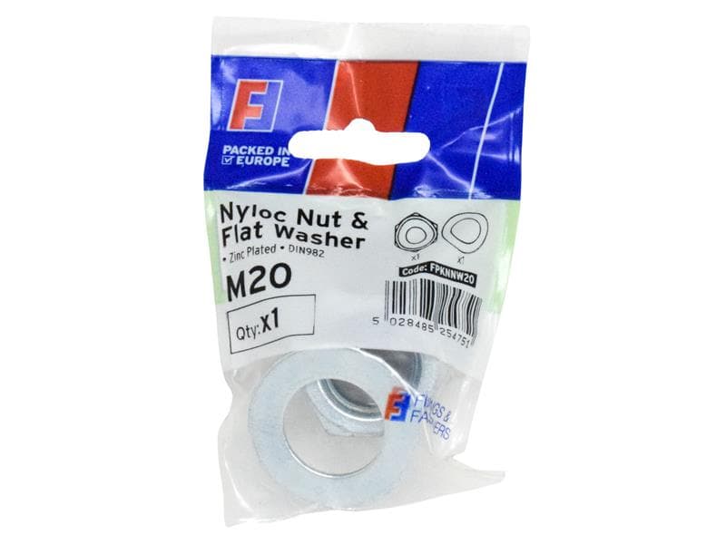 Forgefix Nyloc Nut & Washer M20 Forgepack 1 FPKNNW20