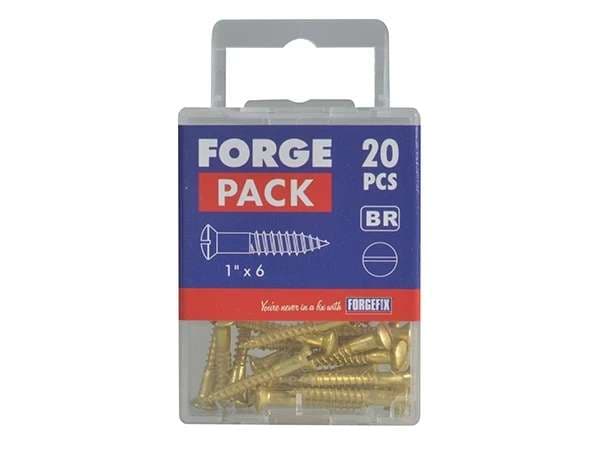 Forgepack FPRAH18BR Wood Screw - Raised Head - Solid Brass 1in X 8 (Pack Of 16)