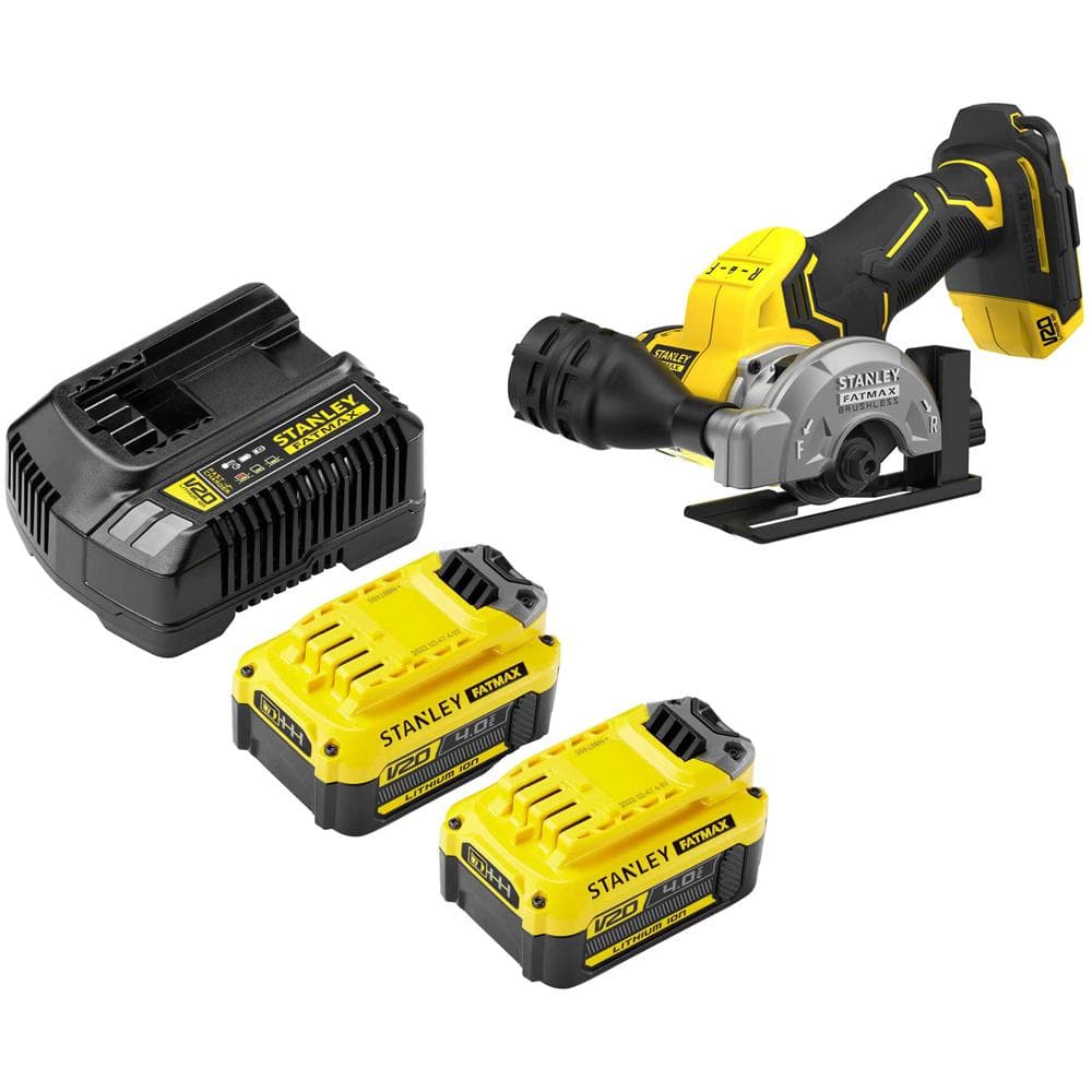 Stanley Fatmax V20 SFMCM300 18v Cordless Brushless Angle Grinder 76mm 2 x 4ah Li-ion Charger No Case