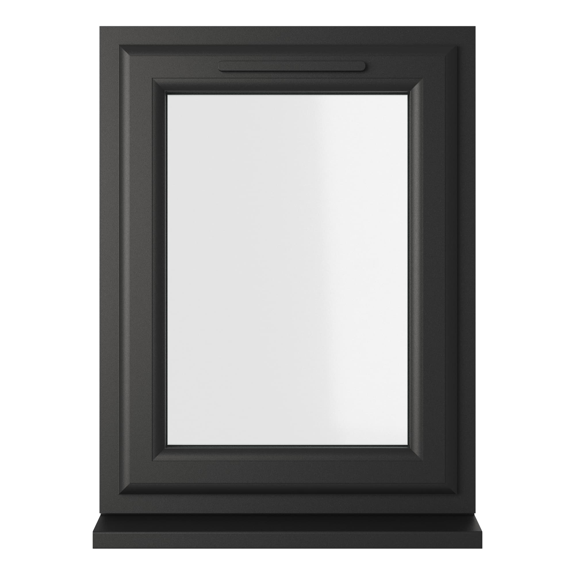 Crystal Double Glazed uPVC Window Black/White Left Hung 965mm x 610mm Clear