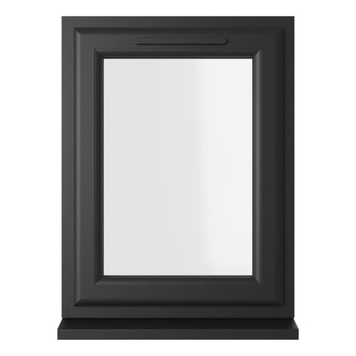 Crystal Double Glazed uPVC Window Black/White Left Hung 965mm x 610mm Clear