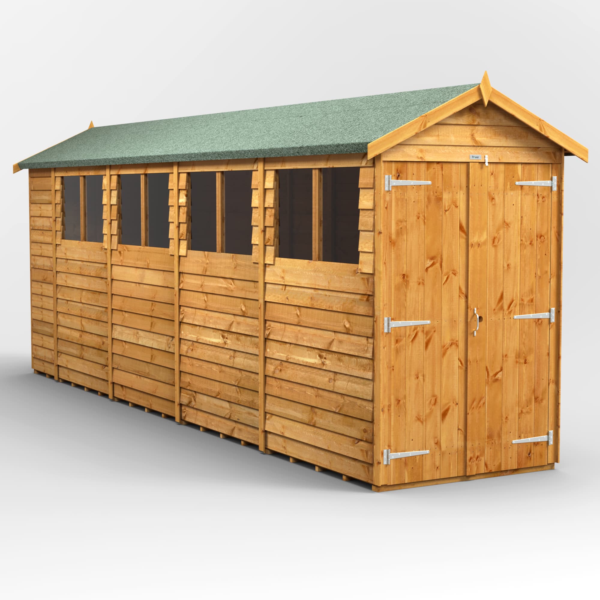 Powersheds 18 x 4 Power Overlap APEX, Double Doors
