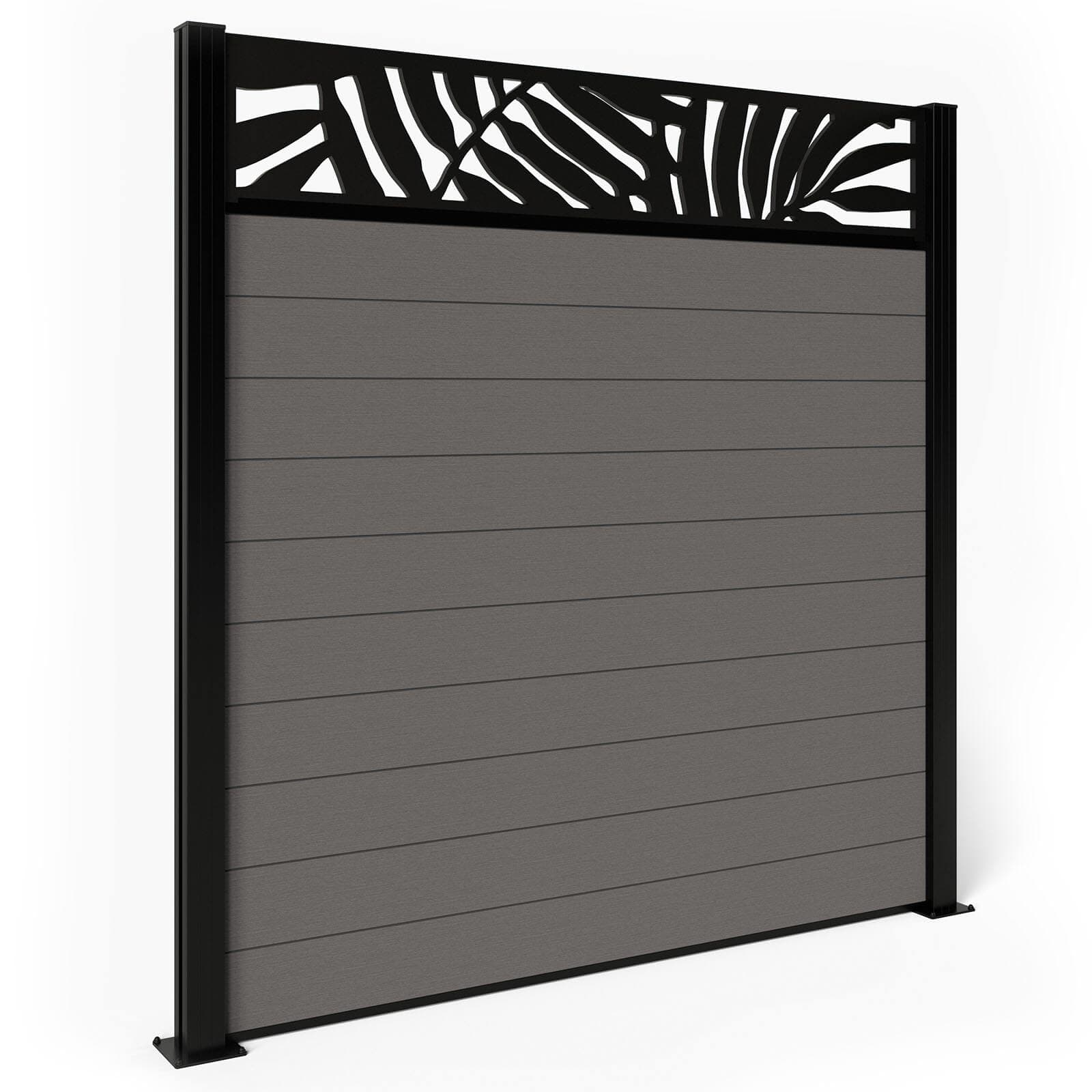 Composite Fence Panels - Ash with Aluminium Posts 1.8m