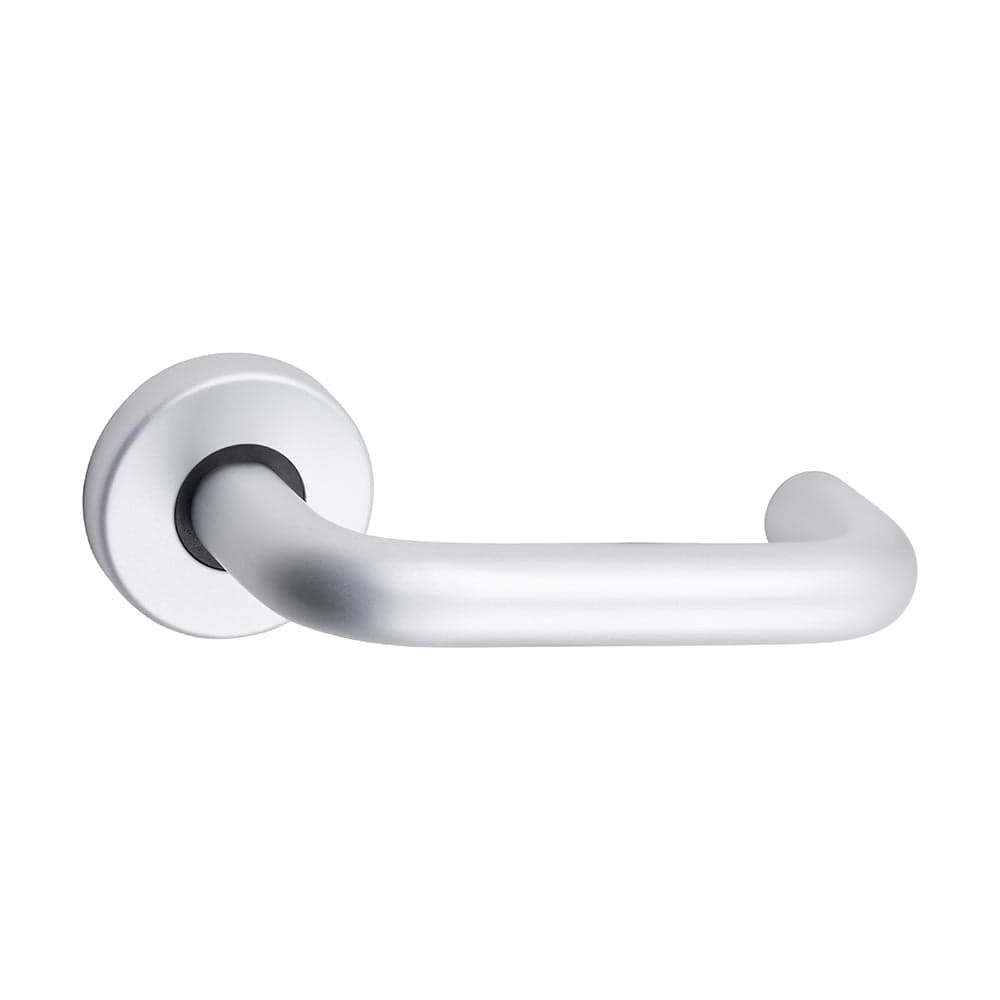 Contractors Lever on Rose Door Handle – Satin Anodised Aluminium - 52mm