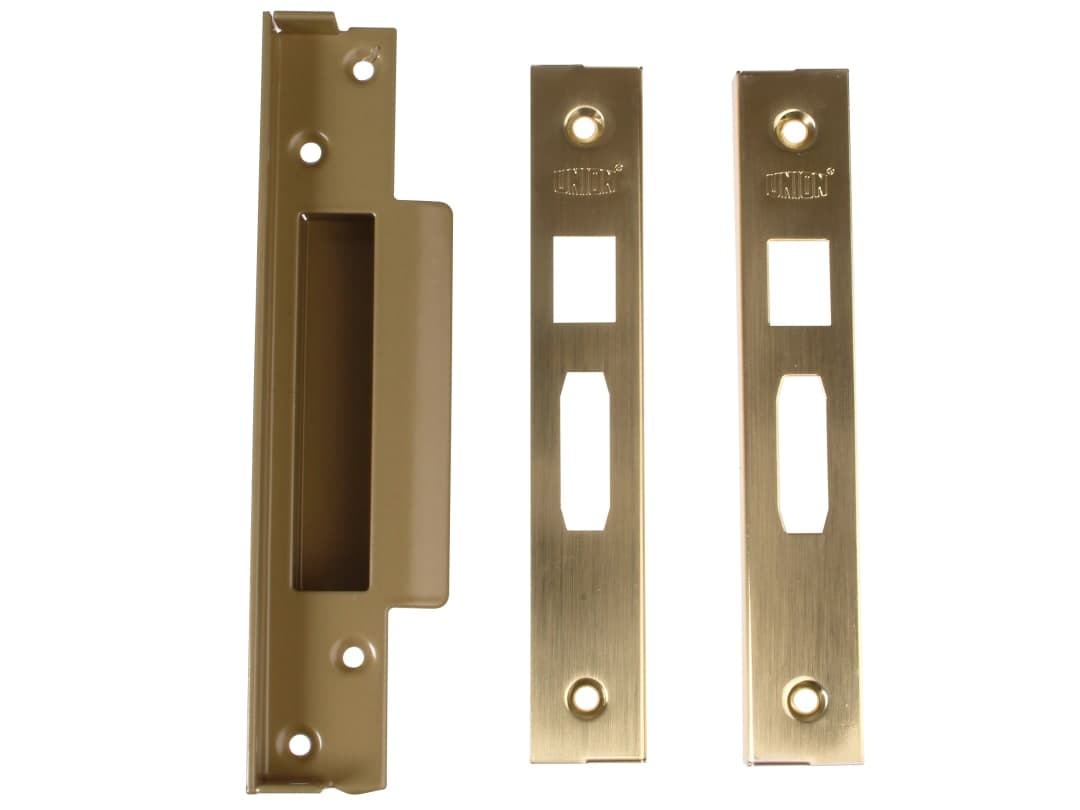 UNION StrongBOLT 2200 Mortice Sashlock Rebate Kit 13mm Polished Brass Box J2200REB-0.5-PL