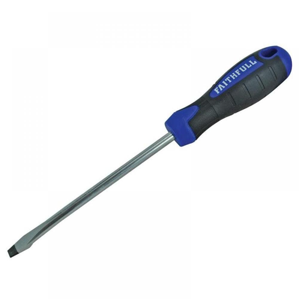 Faithfull Soft Grip Screwdriver Flared Slotted Tip 10.0 X 200Mm