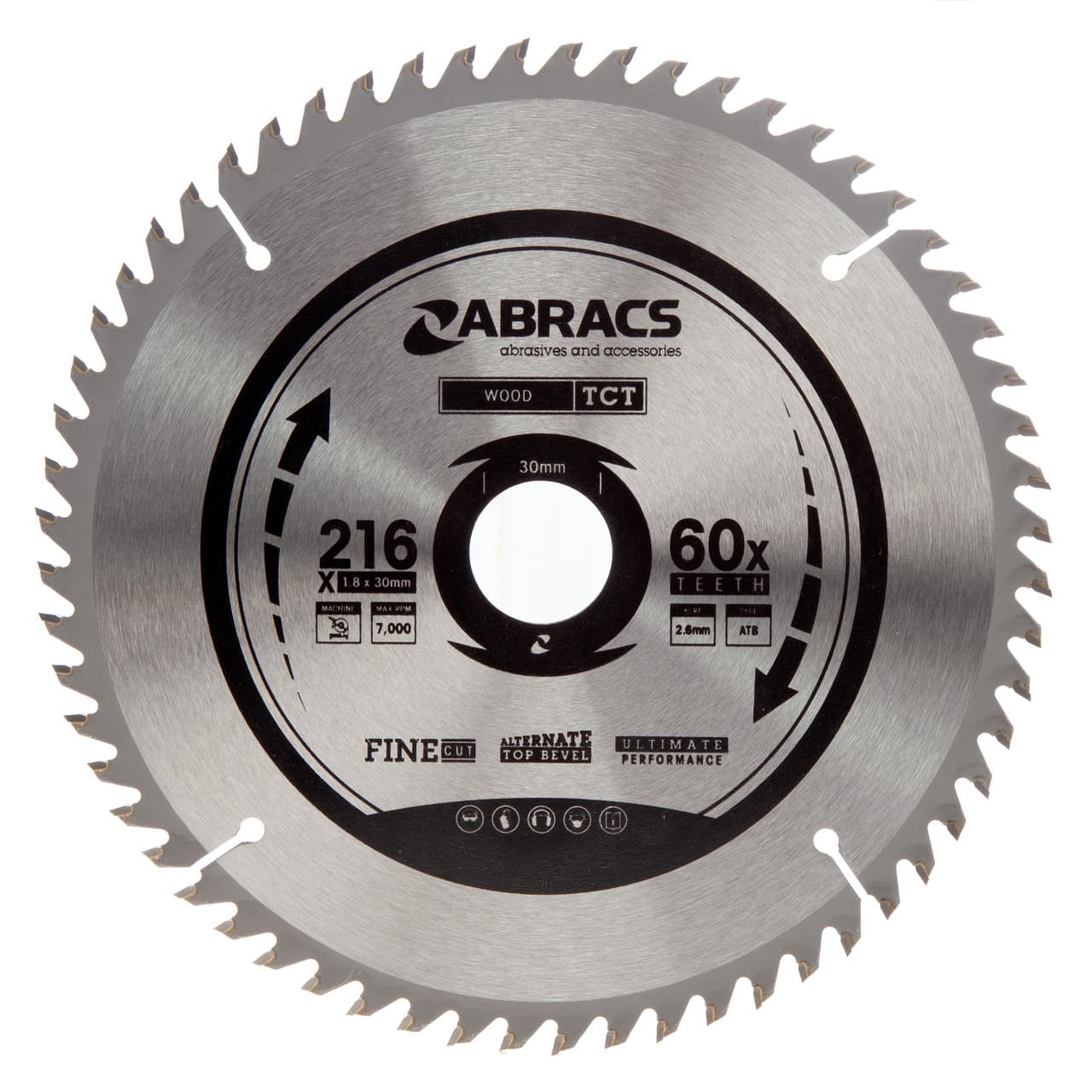 Abracs Tct21660 Tct Circular Saw Blade For Wood 216 X 30Mm X 60T