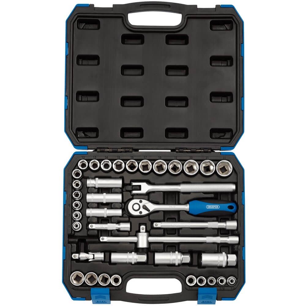 Draper 16361 Combined Mm/Af Socket Set 3/8in Sq. Dr. (39 Piece) per set