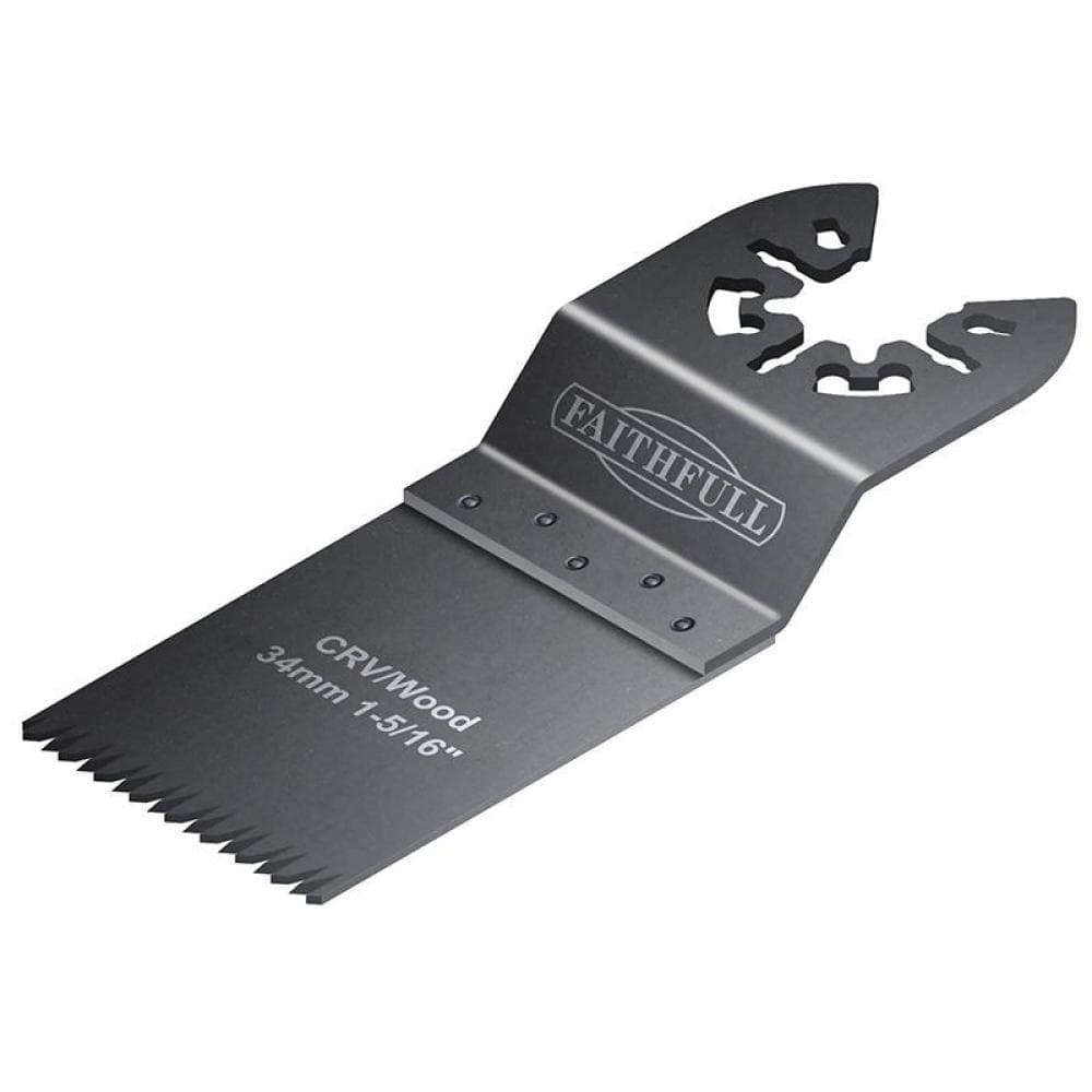 Faithfull M0010027 Multi-Function Tool Crv Flush Cut Wood Blade Ground Side Set 34Mm