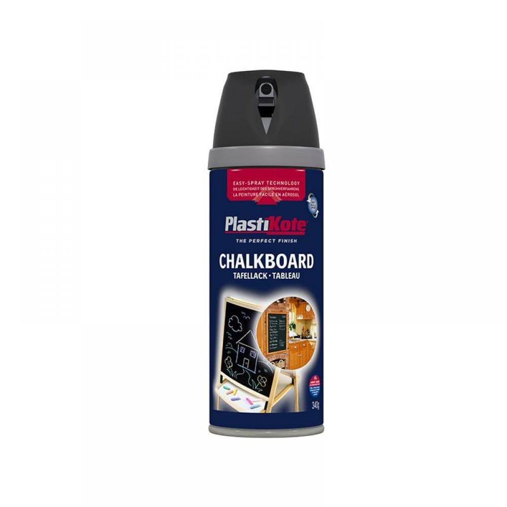 Plastikote 026001 Twist & Spray Chalkboard Paint Black 400Ml