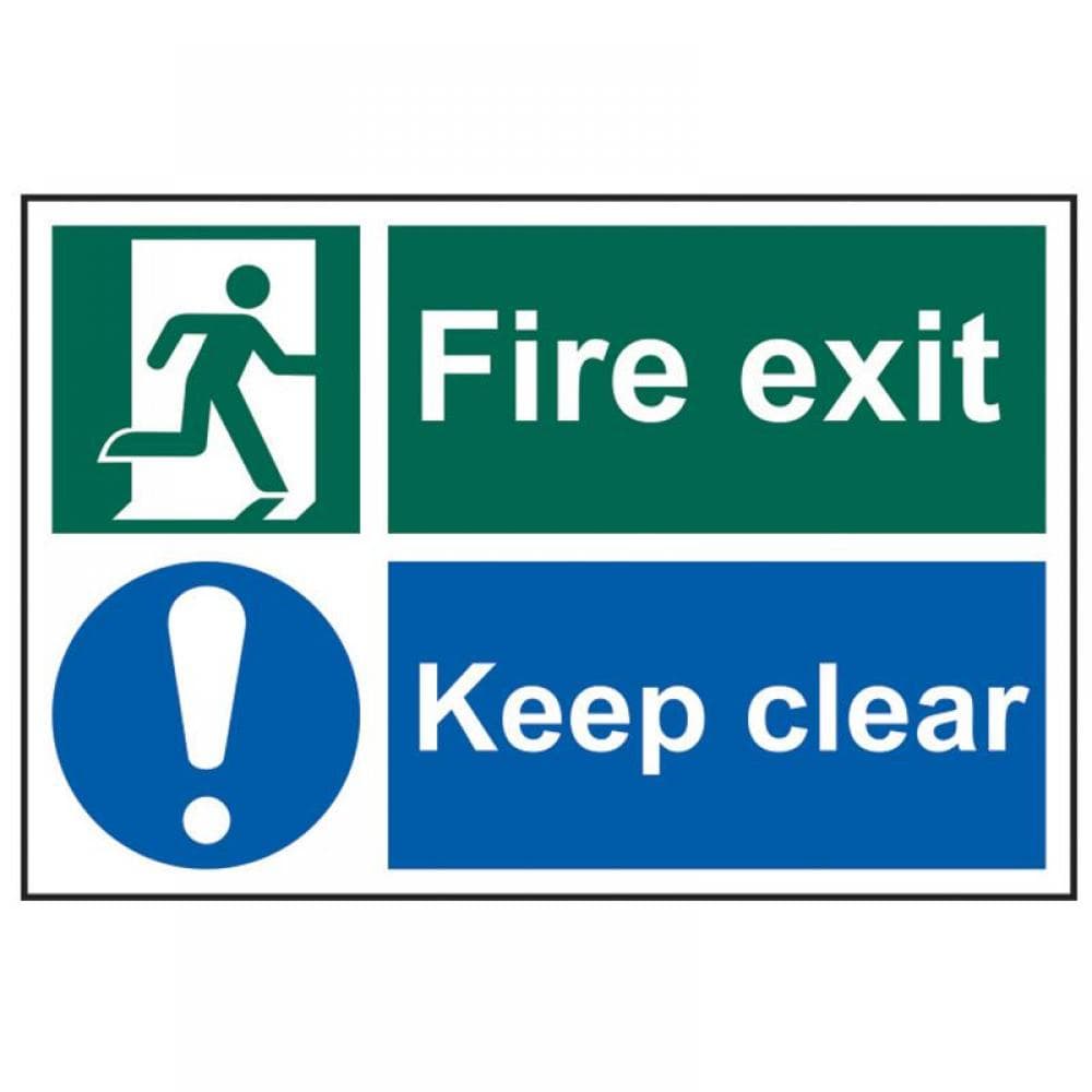 Scan 1540 Fire Exit Keep Clear - Pvc Sign 300 X 200Mm
