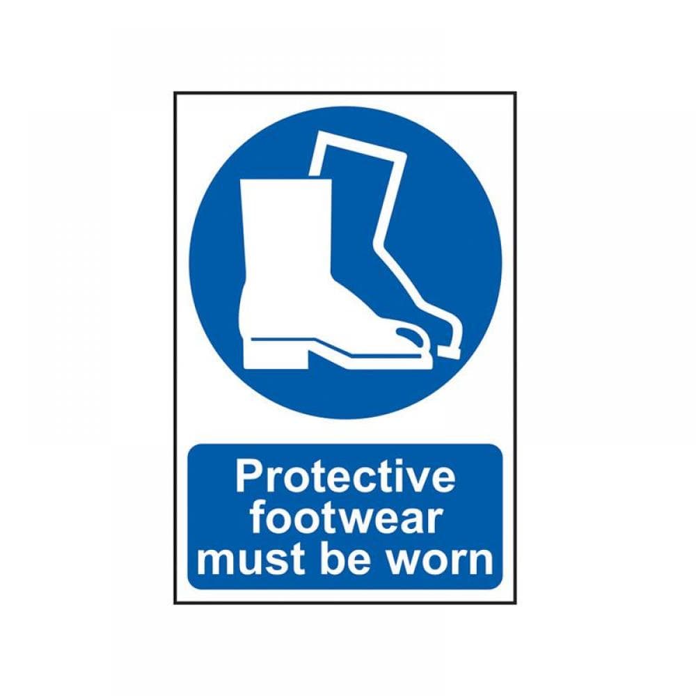 Scan 0016 Protective Footwear Must Be Worn - Pvc Sign 200 X 300Mm