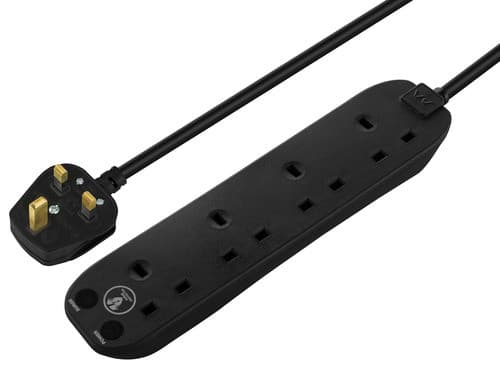 4 Skt 2M 13A Srg Ext Lead Black SRG4210NB-MP