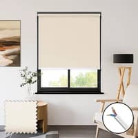newblinds.co.uk Sueno Blackout Fine Cream 230vac Electric Roller Blinds Polyester