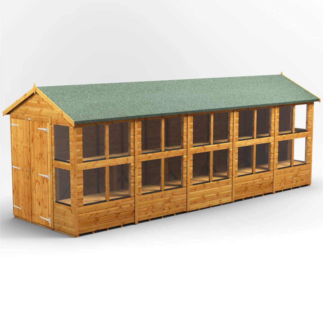 20 x 6 Power Apex Double Door Potting Shed