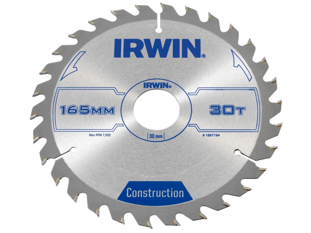 Irwin IRWIN® Construction Circular Saw Blade 165 x 30mm x 30T ATB 1897194