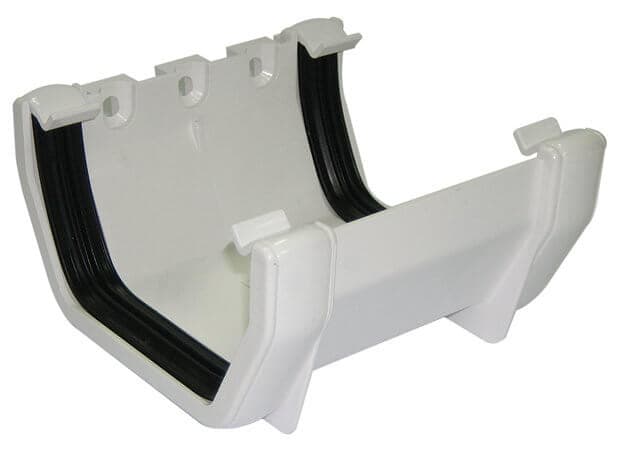 FloPlast Square Gutter Union Bracket - 114mm White