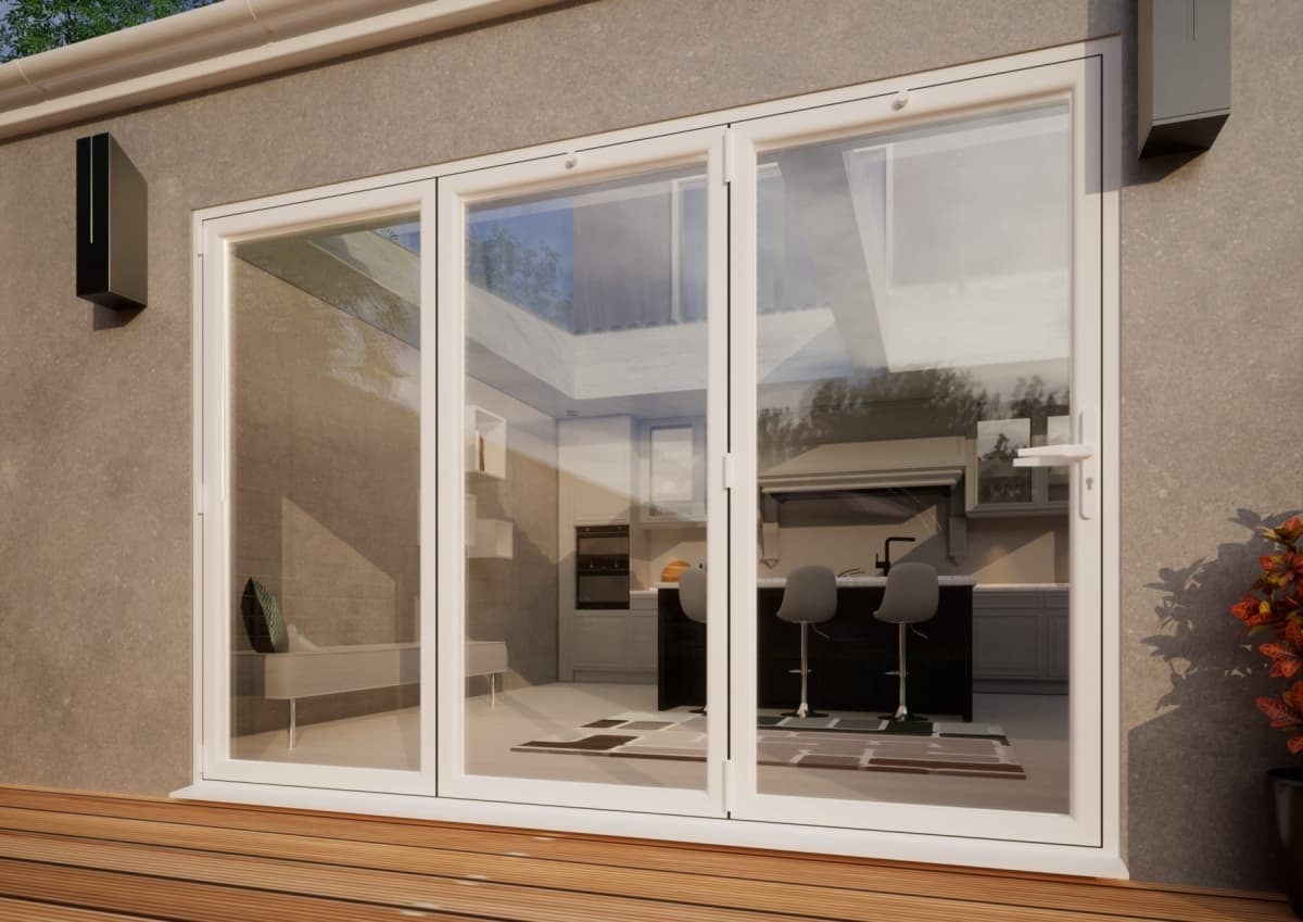 PVC Bifold Door Part Q Compliant - 3000mm White - 3 Left