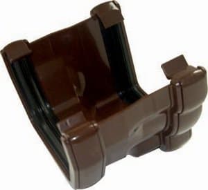 FloPlast PVC Half Round to PVC Ogee Left Hand Gutter Adaptor - Brown