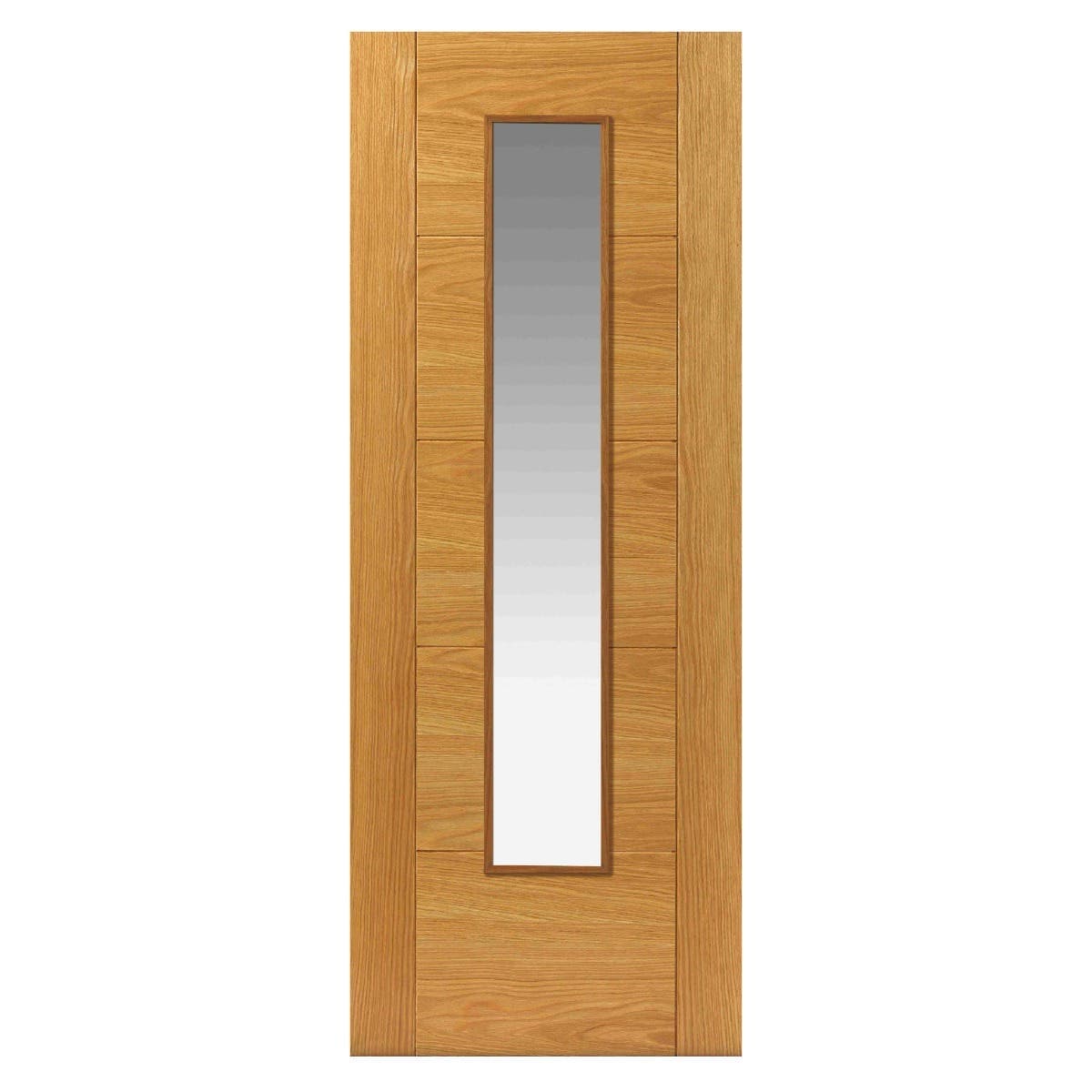Emral Popular Contemporary Oak Veneered Internal Fire Door Glazed With Clear Glass - Finished - 44 x 1981 x 686mm