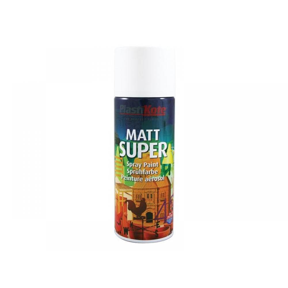 Plastikote 013115 Super Spray Matt White Ral 9016 400Ml