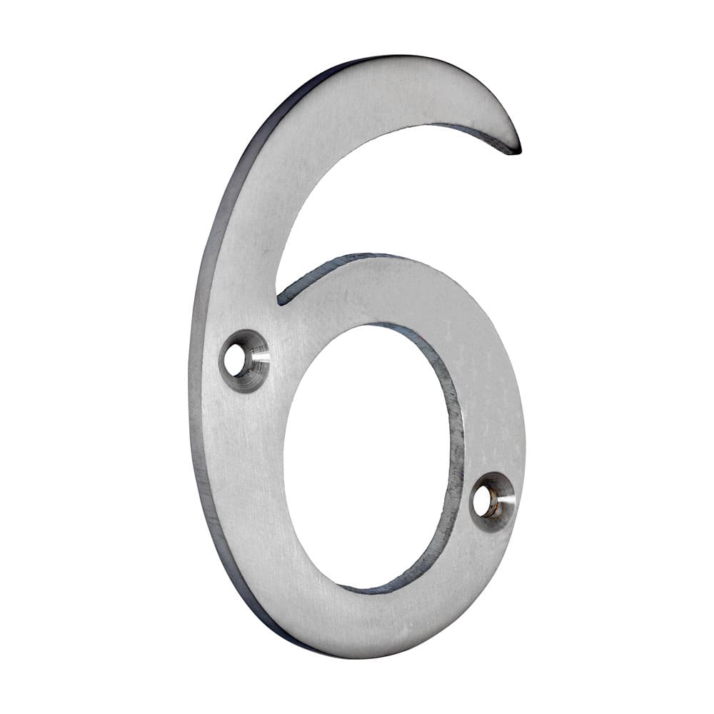 Timco Door Numeral 6 - Satin Chrome TIMpac 1 200504P