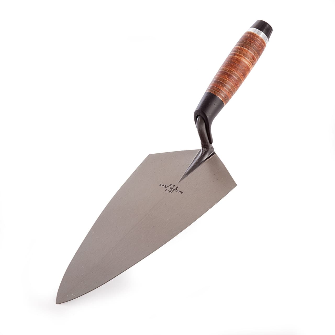 Marshalltown M1911L 19L 11In Philadelphia Pattern Brick Trowel Leather Handle